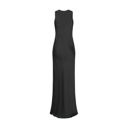 Black backless maxi dress