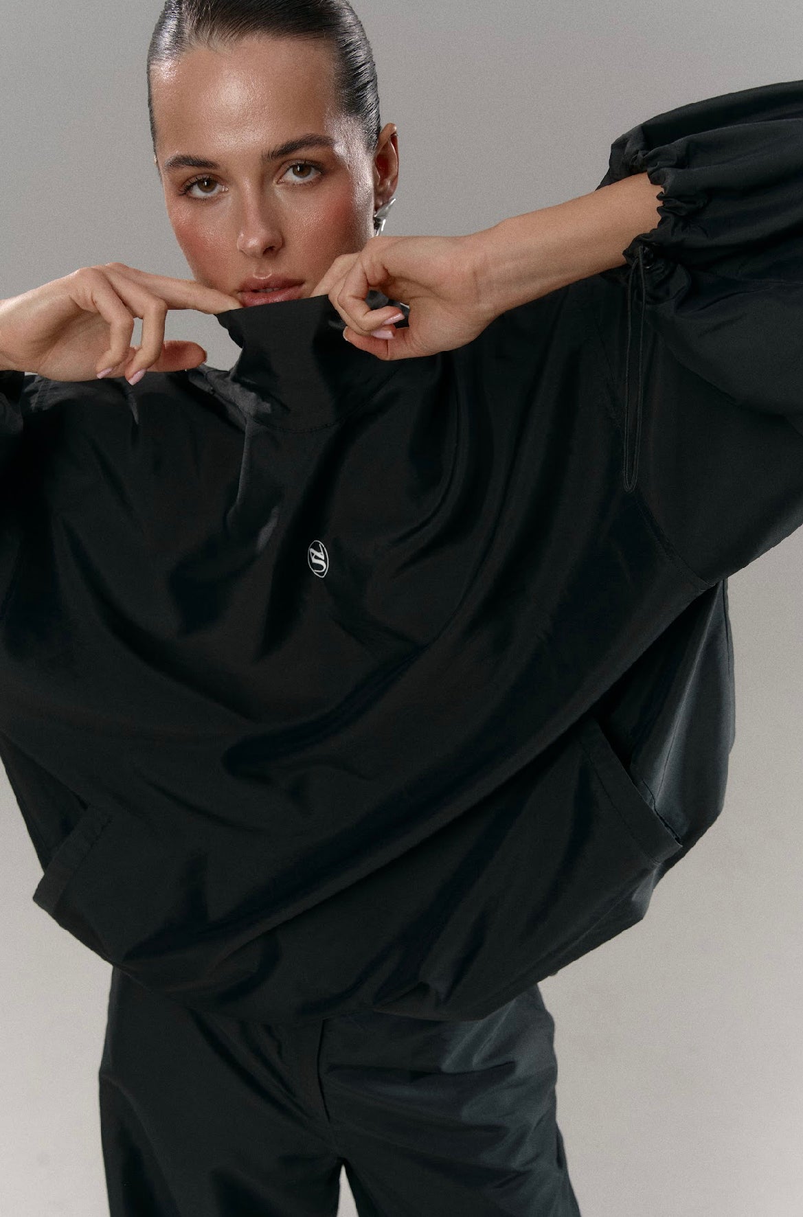 Women's oversized anorak (black)