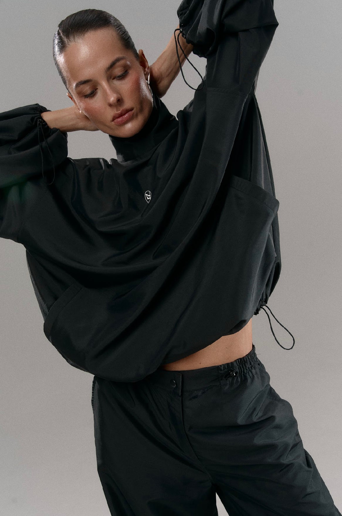 Women's oversized anorak (black)