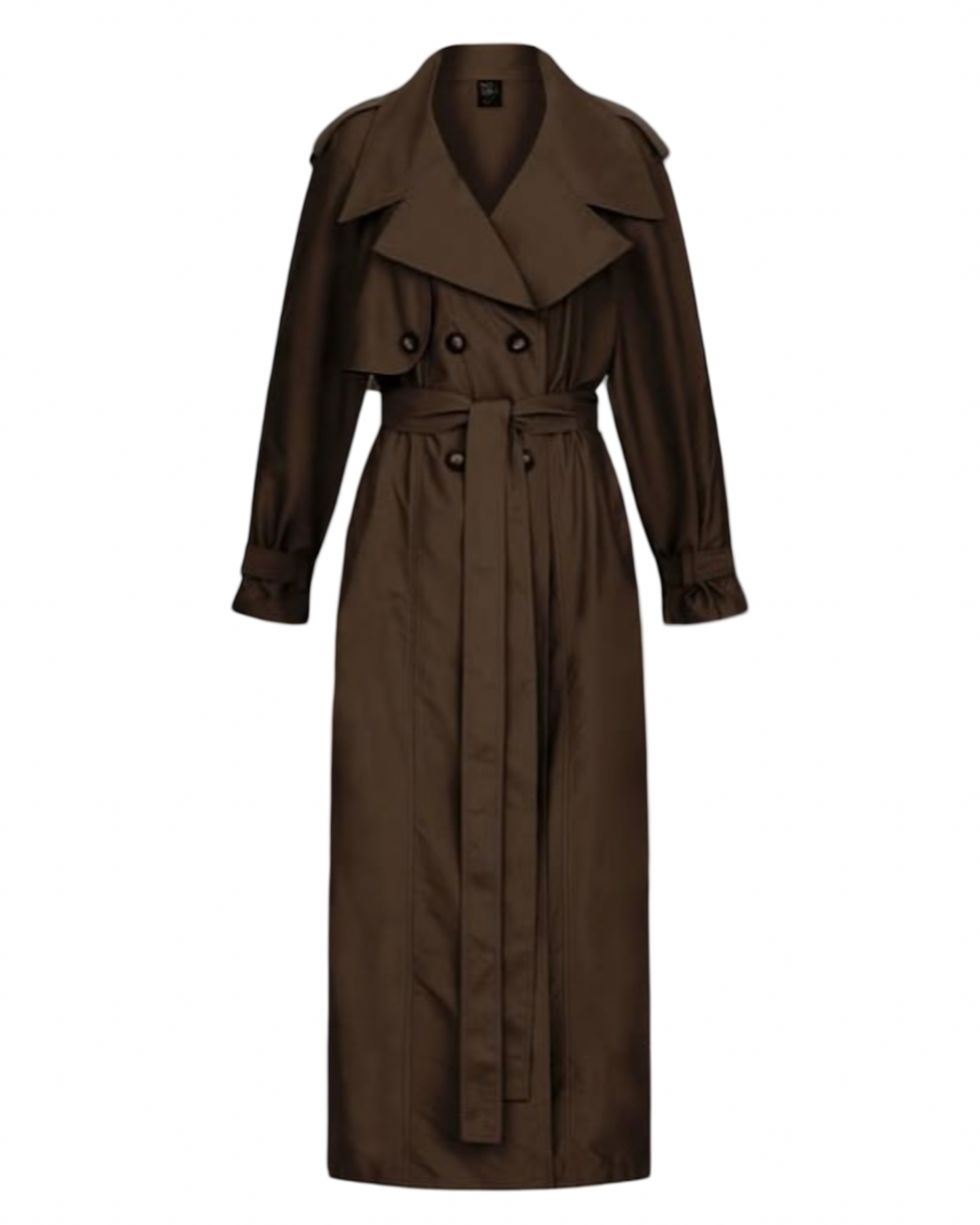 Long double-breasted trench coat (black)